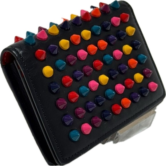 Christian Louboutin Multicolor Studded
Patent Leather Bifold card case holder - Picture 2 of 15